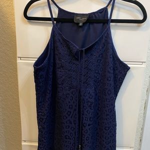 Navy blue eyelet blouse, very cute!